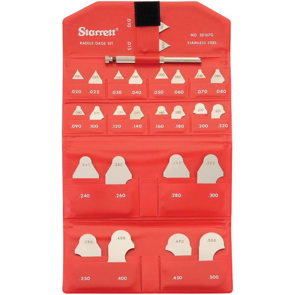 STARRETT Starrett 63463 Radius Gage Set 26 Piece 0.01-0.5 in