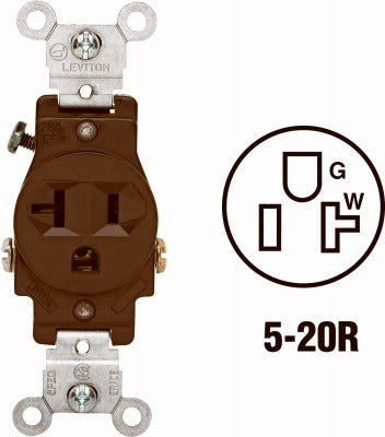 LEVITON Leviton Mfg Co 070-05801-000 Commercial Single Outlet