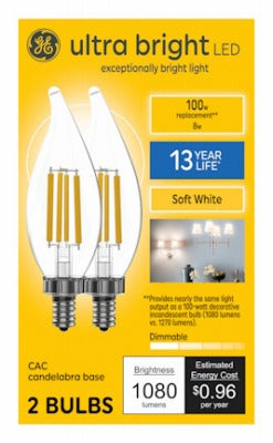 GE Ge Lighting 93131751 Led Candle Bulb 8W 2700K 2 Pack