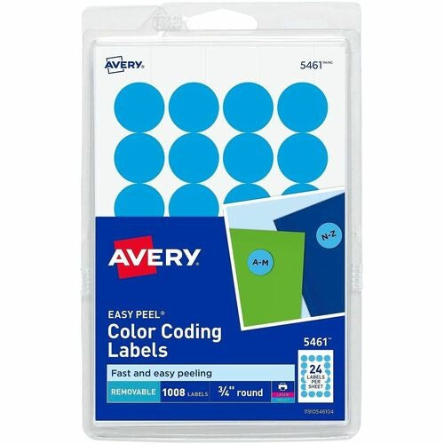 AVERY Avery AVE05461 Removable Round Labels Light Blue 1008 Pack
