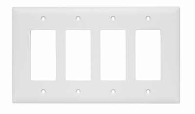 Legrand TPJ264-W Pass & Seymour Jumbo 4Gang Wall Plate White