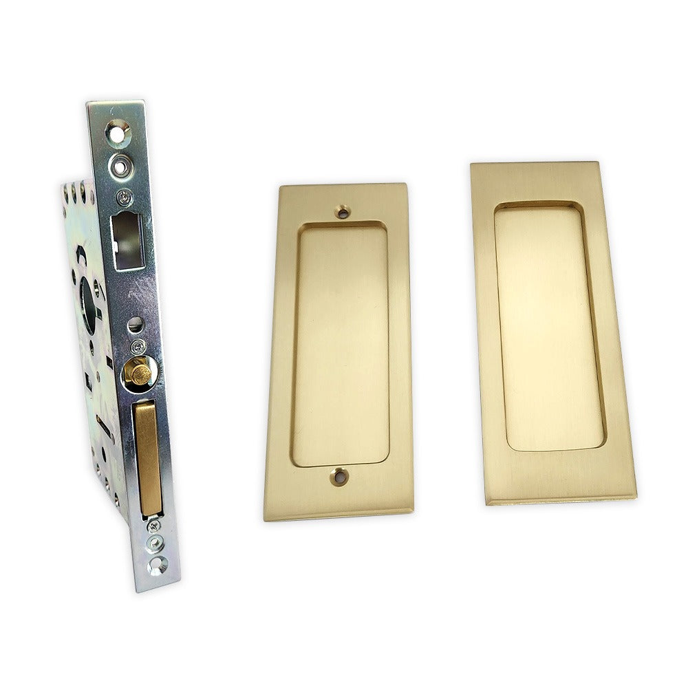 EMTEK Emtek 2114US4138 Pocket Door Mortise Lock Satin Brass