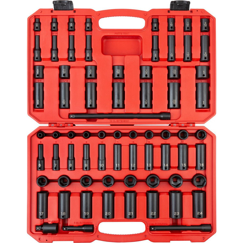 TEKTON Tekton SID91404 72 Pc Deep Impact Socket Set 3/8 Drive