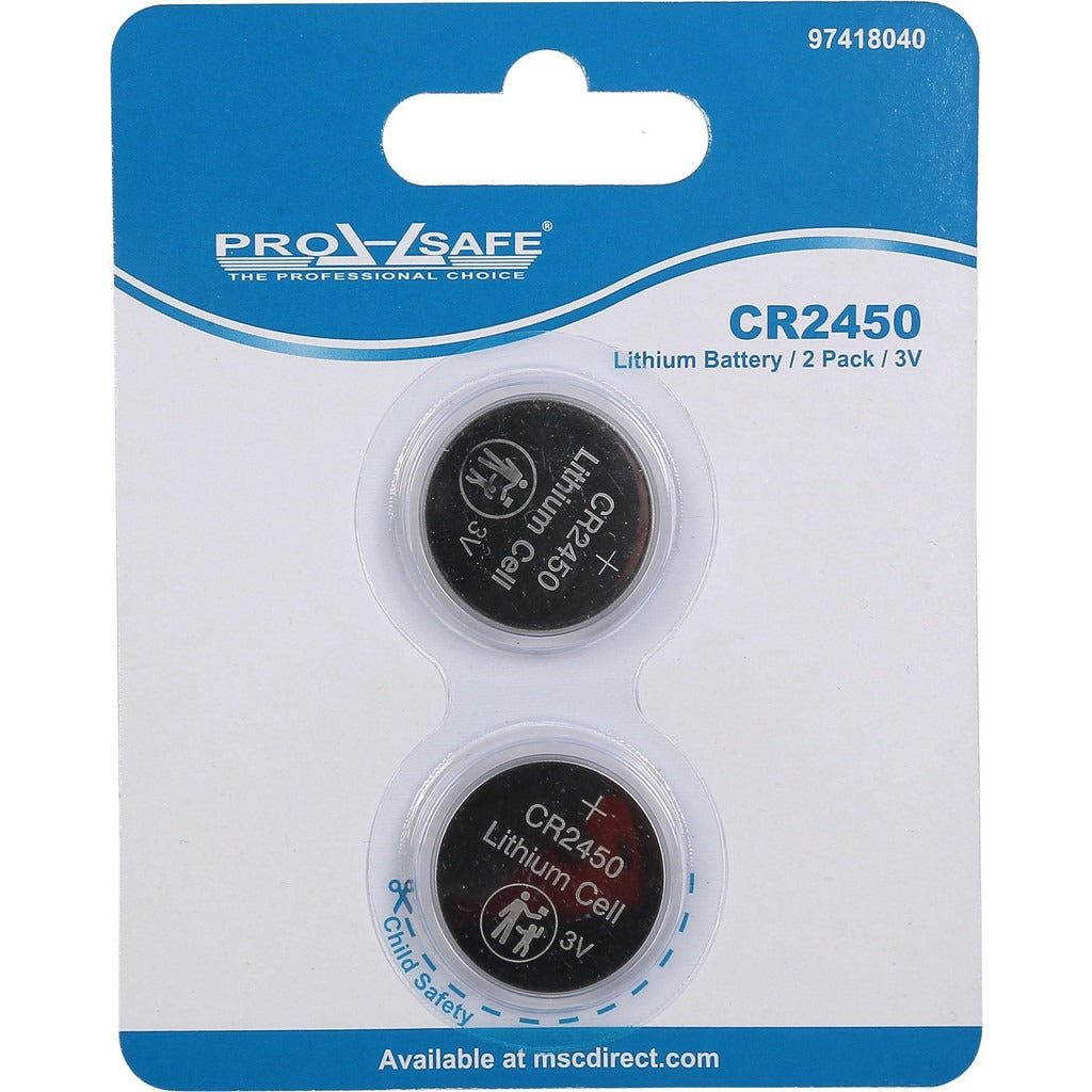 PRO-SAFE Pro-safe CR2450-2 Lithium Coin Cell Battery 3V 580mah 2-pack