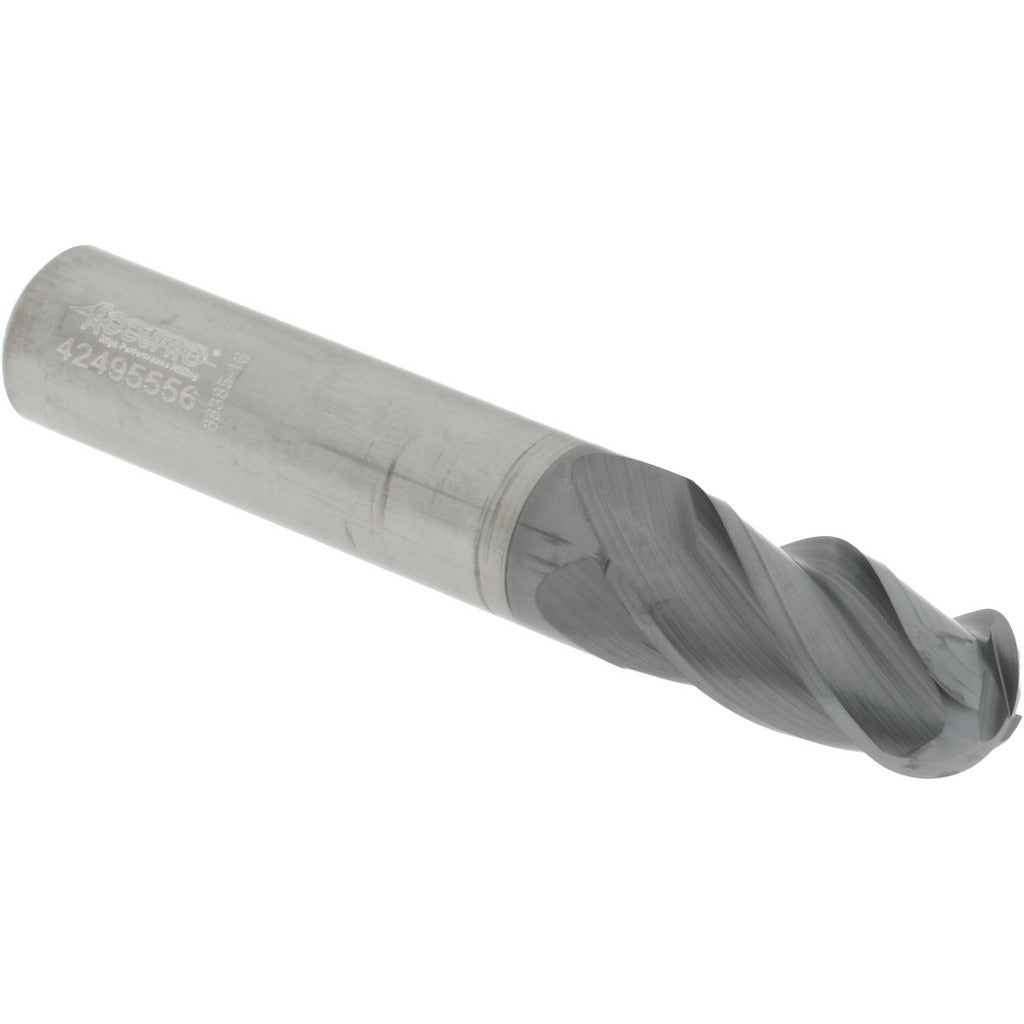 ACCUPRO Accupro 311208 Ball End Mill 1/2 in 4 Flute Solid Carbide