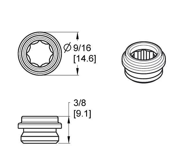 PFISTER Pfister 9705100 Roman Tub Compression Stem Seats (1/2-20 Thread, 3/8 in Length) Replacement 970-5100