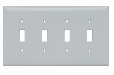 Legrand SPJ4-W Pass & Seymour 4-Gang 4-Toggle Junior-Jumbo Wallplate