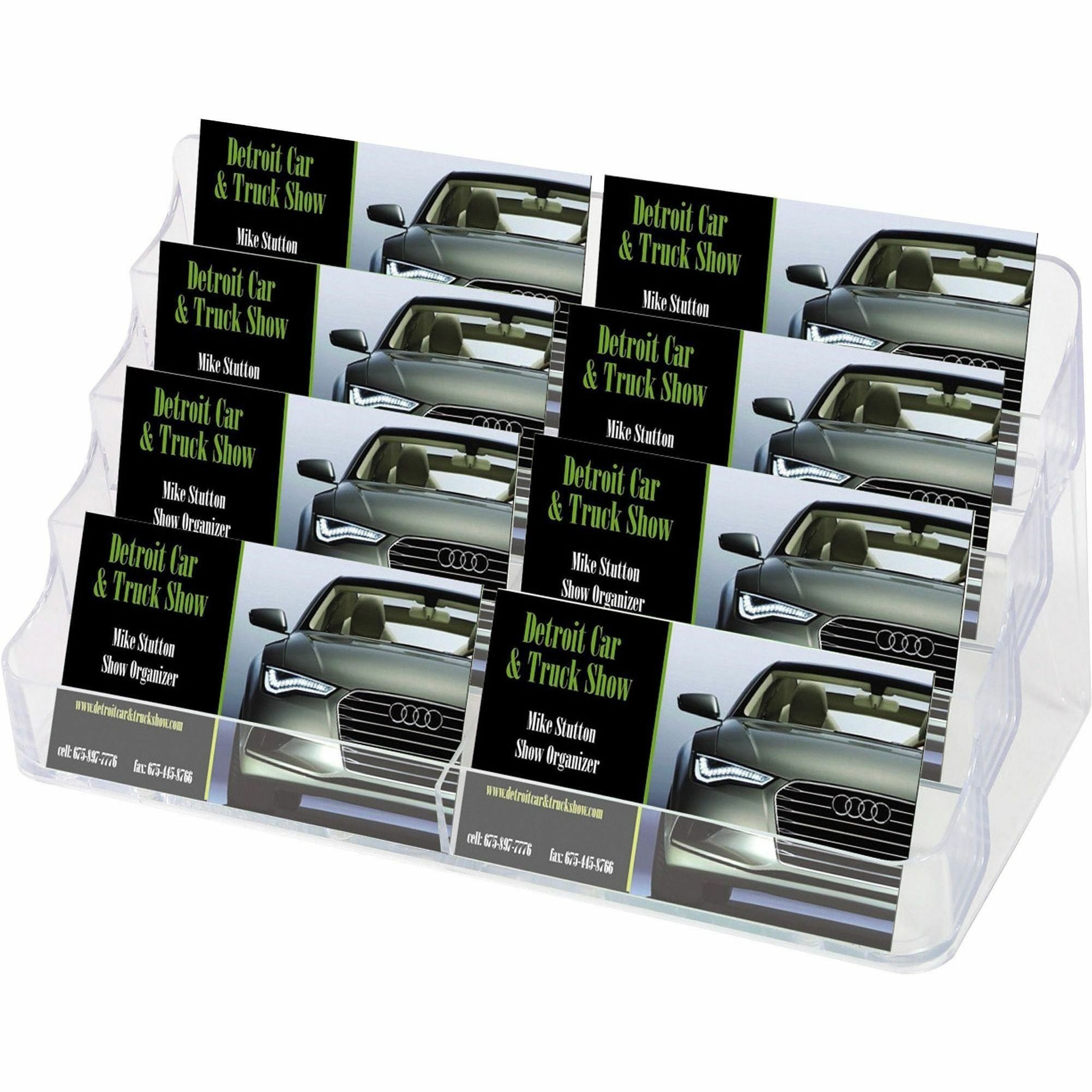 DEFLECTO Deflecto DEF70801 Business Card Holder 8-Compartment (7.9 x 3.5 x 0.4 in) 70801