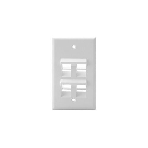 LEVITON Leviton Telcom 41081-4WP 4-port Quickport Wall Plate