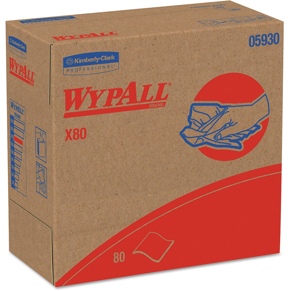 KIMBERLY-CLARK Kimberly-Clark KCC05930 Wypall X80 Reusable Wipes (80/Box, 5 Boxes/Carton) 05930