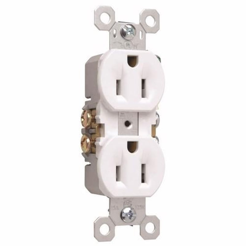 LEGRAND Legrand 3232-W Duplex Grounding Straight Blade Receptacle 15 A 125 VAC (Duplex) Replacement 3232W