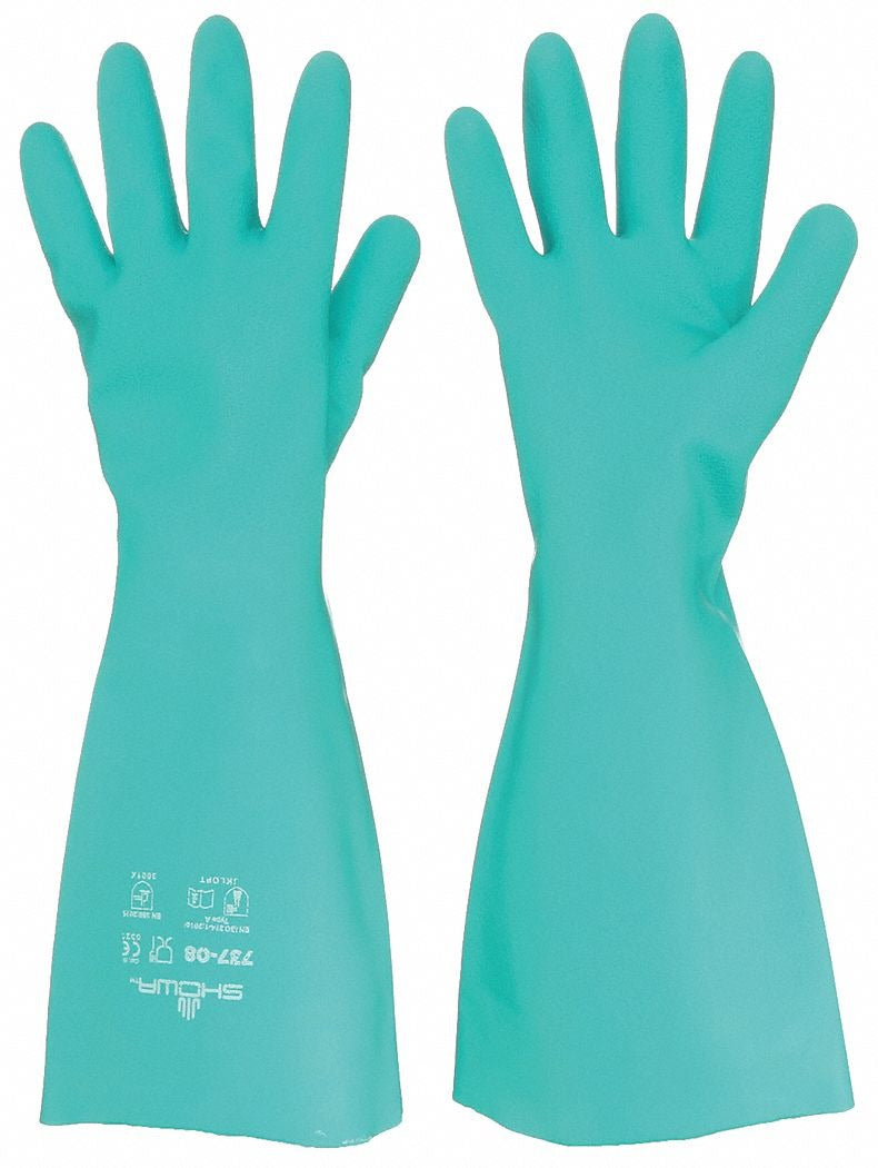SHOWA Showa 737-08 Unsupported Nitrile Glove (Size 8, 15 in)