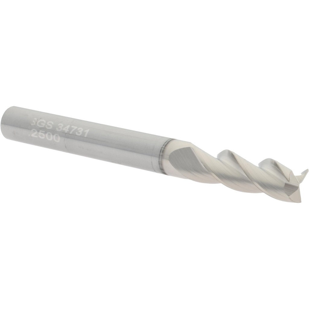 KYOCERA SGS PRECISION TOOLS Sgs 34731 Square End Mill 1/4 in 3 Flute Solid Carbide