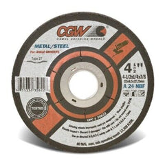 Cgw Abrasives 36231 Flat Fast Cut Depressed Center Wheel 6 in Dia x 1/4 in THK 7/8 in Center Hole 24 Grit