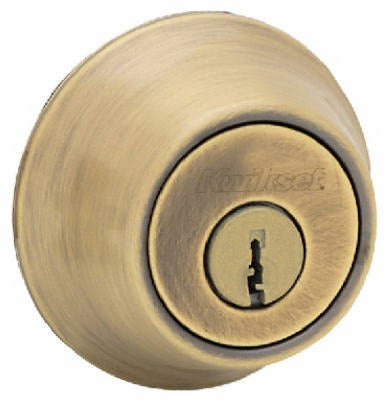 KWIKSET Kwikset 96650-493 Double Cylinder Deadbolt Antique Brass