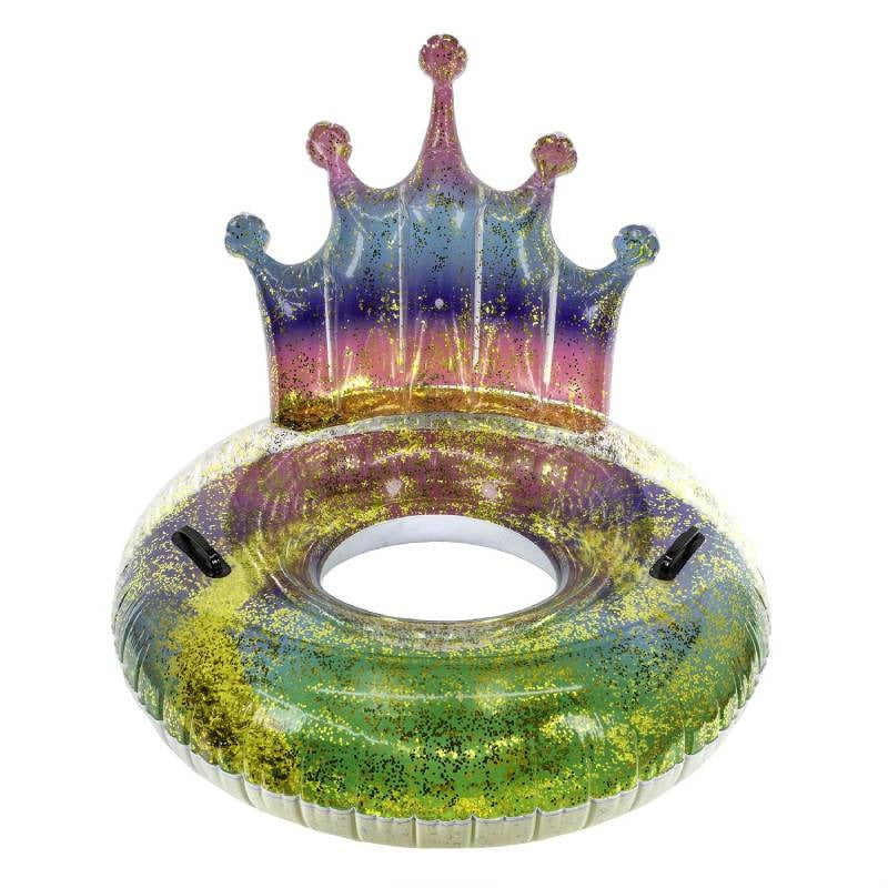 POOLMASTER POOLMASTER 87171 Rainbow Glitter Tiara Tube Float 43 Inch