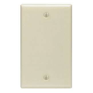 Leviton 86014 1-Gang Blank Wallplate, Thermoset, Ivory