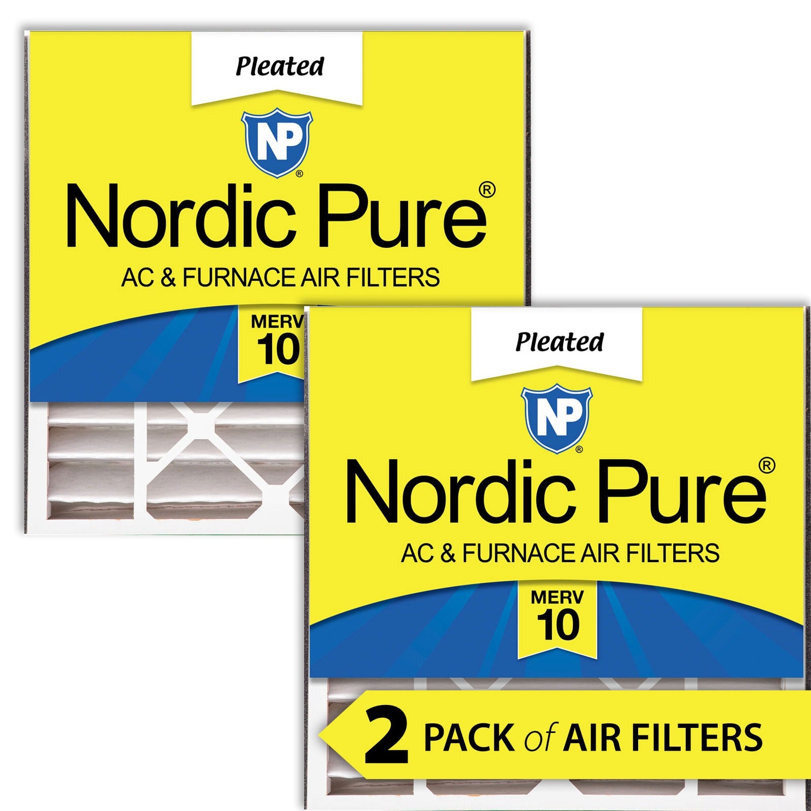 NORDIC PURE Nordic Pure 20x20x5ABM10-2 Merv 10 Air Filter 2 Pack