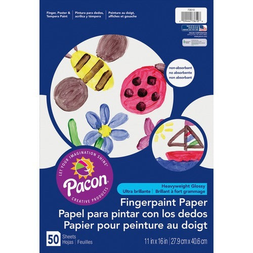 PACON Pacon PAC73610 Fingerpaint Paper 11x16 in 50lb Pack of 50