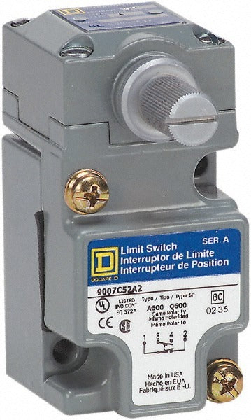 SCHNEIDER ELECTRIC Square D 9007C52A2 Limit Switch Spdt Nc Rotary Head