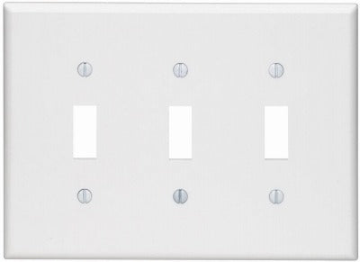LEVITON Leviton Mfg Co 003-80511-00W White 3-toggle Midway Wall Plate