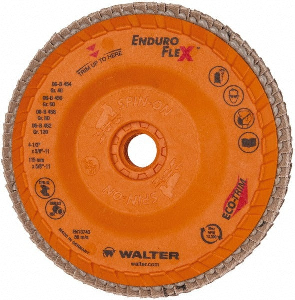 WALTER Walter Surface Technologies 06B458 Flap Disc 80 Grit Type 27