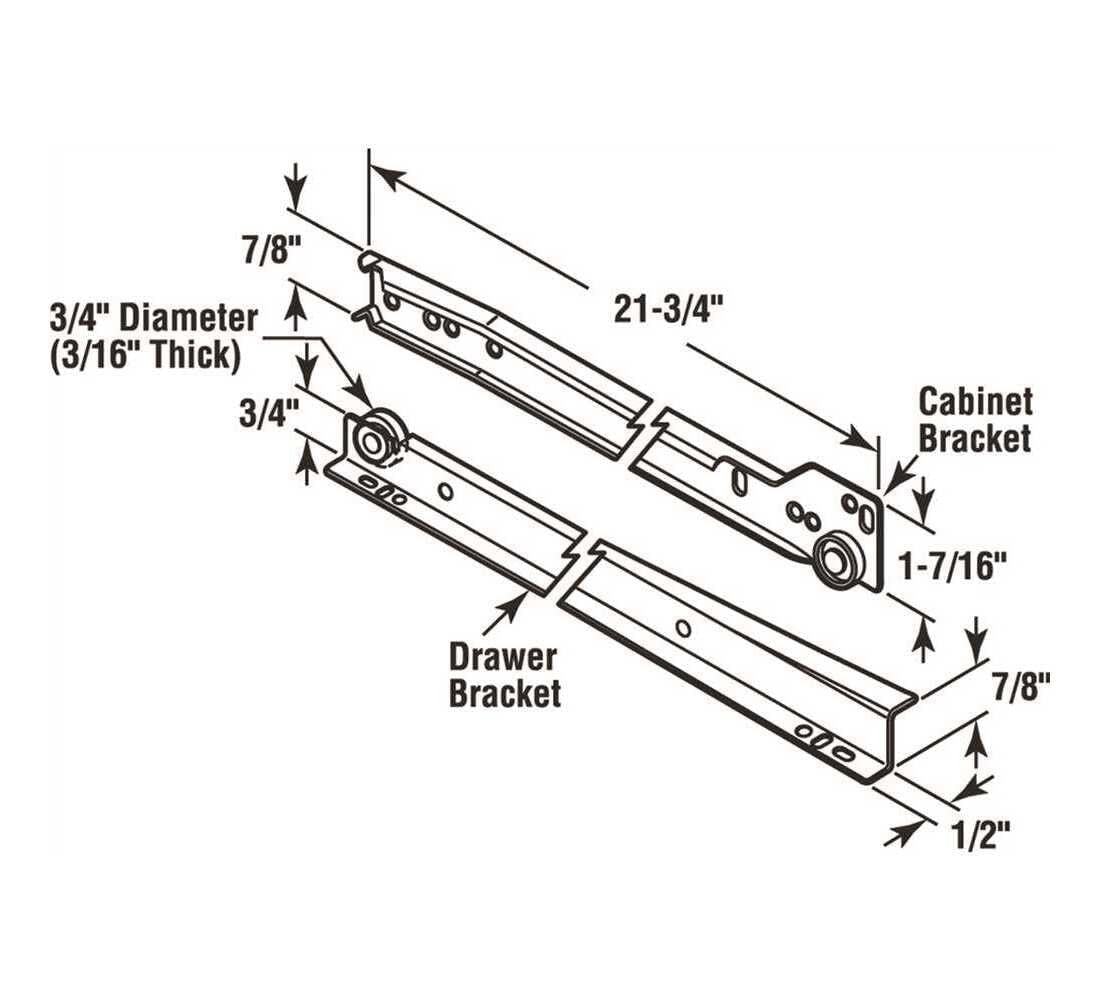 PRIME-LINE Prime-line MP7213 Rv Mobile Home Drawer Slides White 1 Set