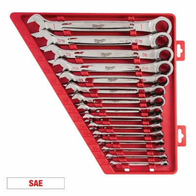 MILWAUKEE Milwaukee 48-22-9416 Sae Ratcheting Wrench Set 15 Piece