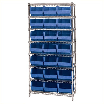 BSC PREFERRED Bsc Preferred WSBQ225B Wire Shelving Kit with Bins