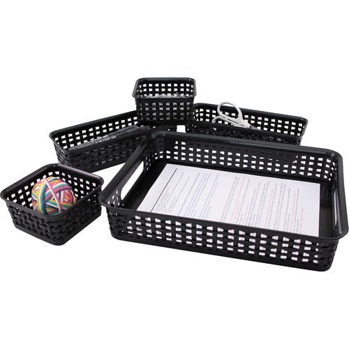 ADVANTUS Advantus Corp. AVT37530 Plastic Weave Bin Set 5 Pack