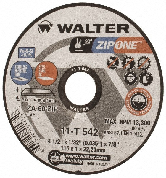 WALTER Walter Surface Technologies 11T542 Cut-off Wheel 60 Grit