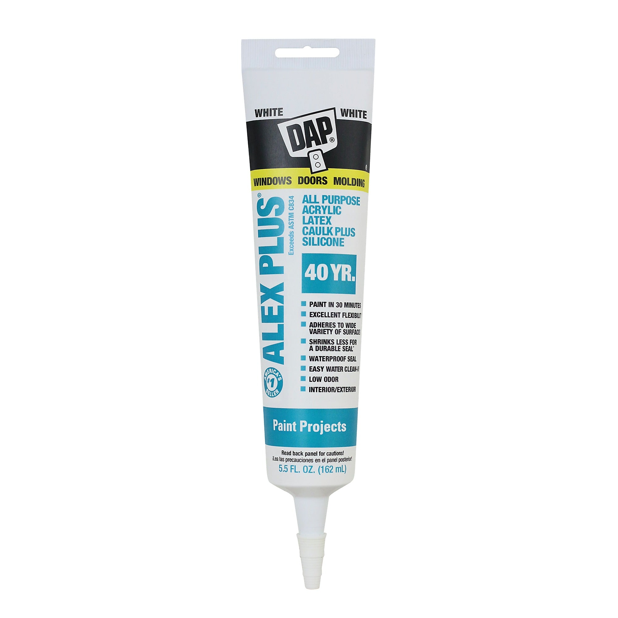DAP Dap 7079818128 Alex Plus Acrylic Latex Caulk Plus Silicone 5.5-Ounce