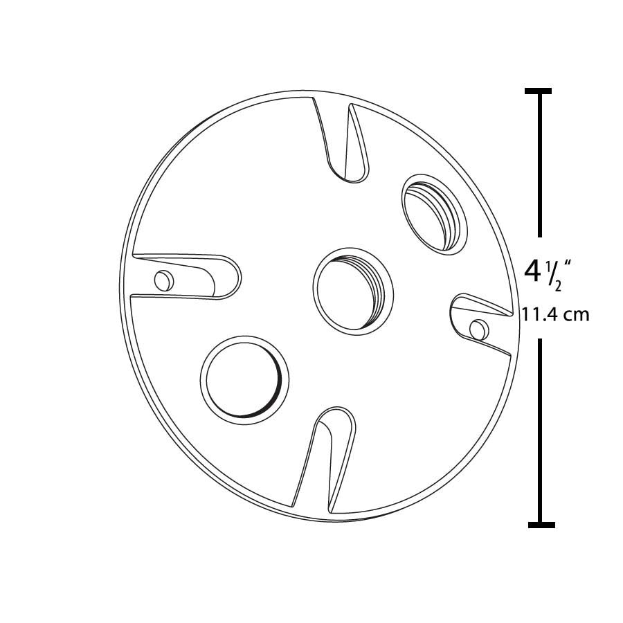 RAB LIGHTING Rab Lighting C103B Weatherproof Round Cover (4-1/2 in., 3-Hole)