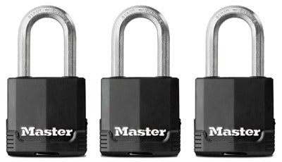 MASTER LOCK Master Lock Co M115XTRILFCCSEN Padlock 1-3/4 in 3 Pack