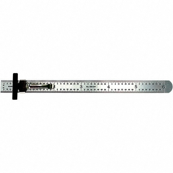 MITUTOYO Mitutoyo 950-301 Steel Rule 6 in Rigid Inch Graduation
