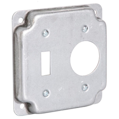 RACO 805C 4 Square Cover Exposed Work Toggle Switch 1.406 Dia Receptacle