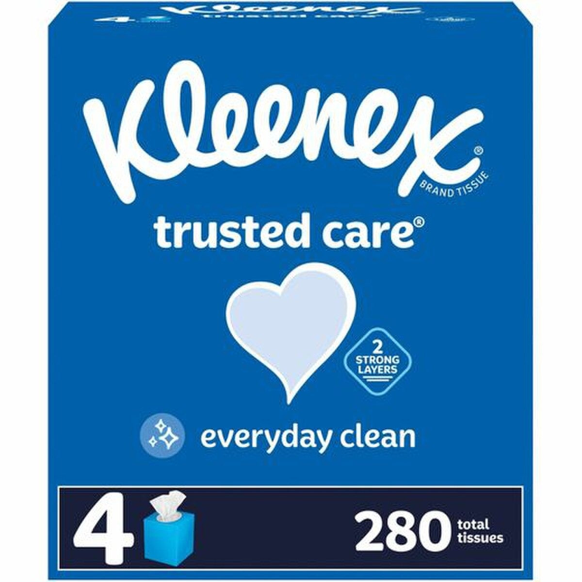 KIMBERLY-CLARK Kimberly-Clark KCC50184 Kleenex Trusted Care Tissues 70/Box 4 Pack 50184