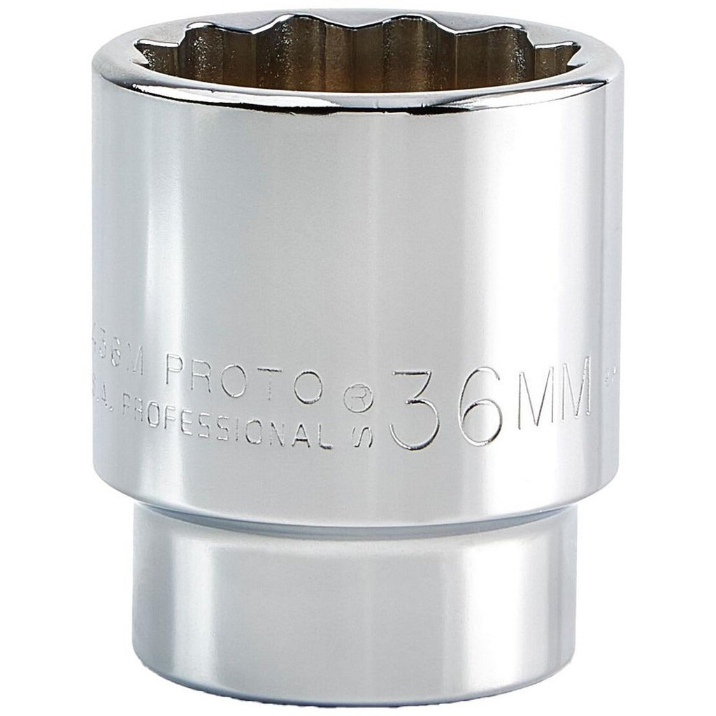 PROTO Proto J5436M 36mm 12-point 1/2 Drive Hand Socket