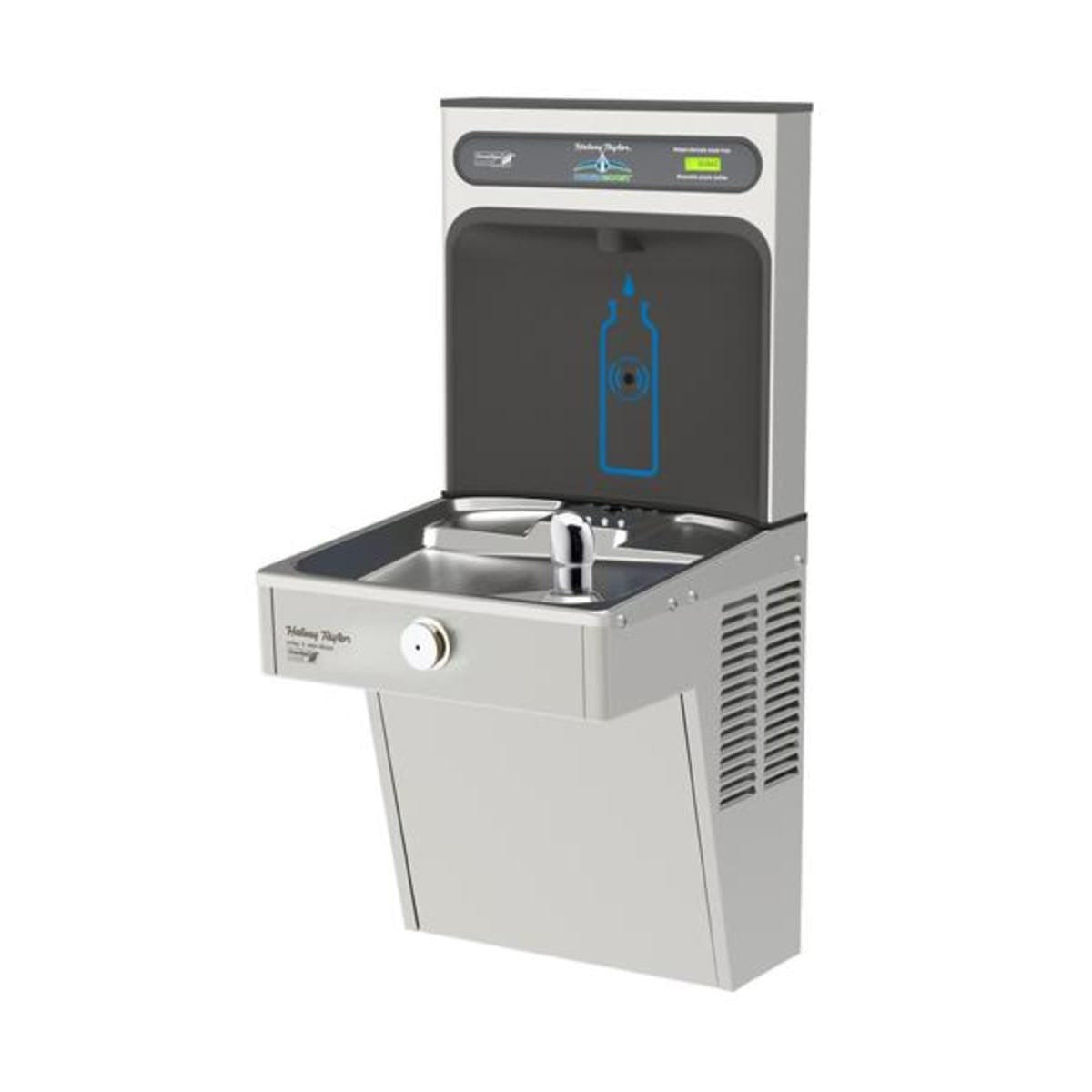 HALSEY TAYLOR Halsey Taylor HTHB-HVRGRN8-NF HydroBoost Bottle Filling Station and Single Vandal-Resistant Cooler 115V 260W (1 Station / 8 GPH) HTHB-HVRGRN8-NF