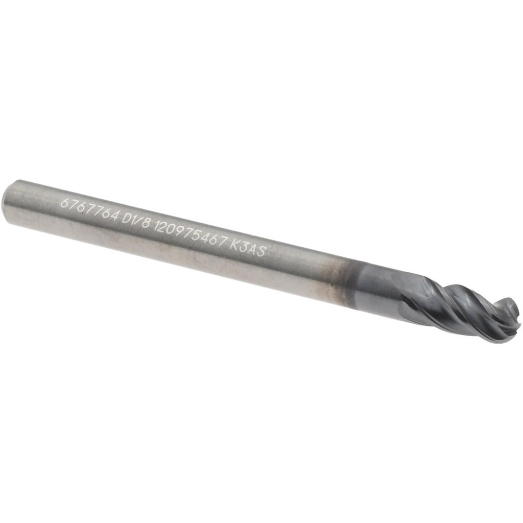 KENNAMETAL Kennametal 6767764 Ball End Mill 1/8 in 4 Flute Solid Carbide