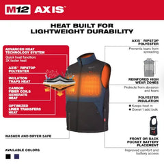 Milwaukee Tool M300B-20L Heated Axis Vest Power L Replacement MPN