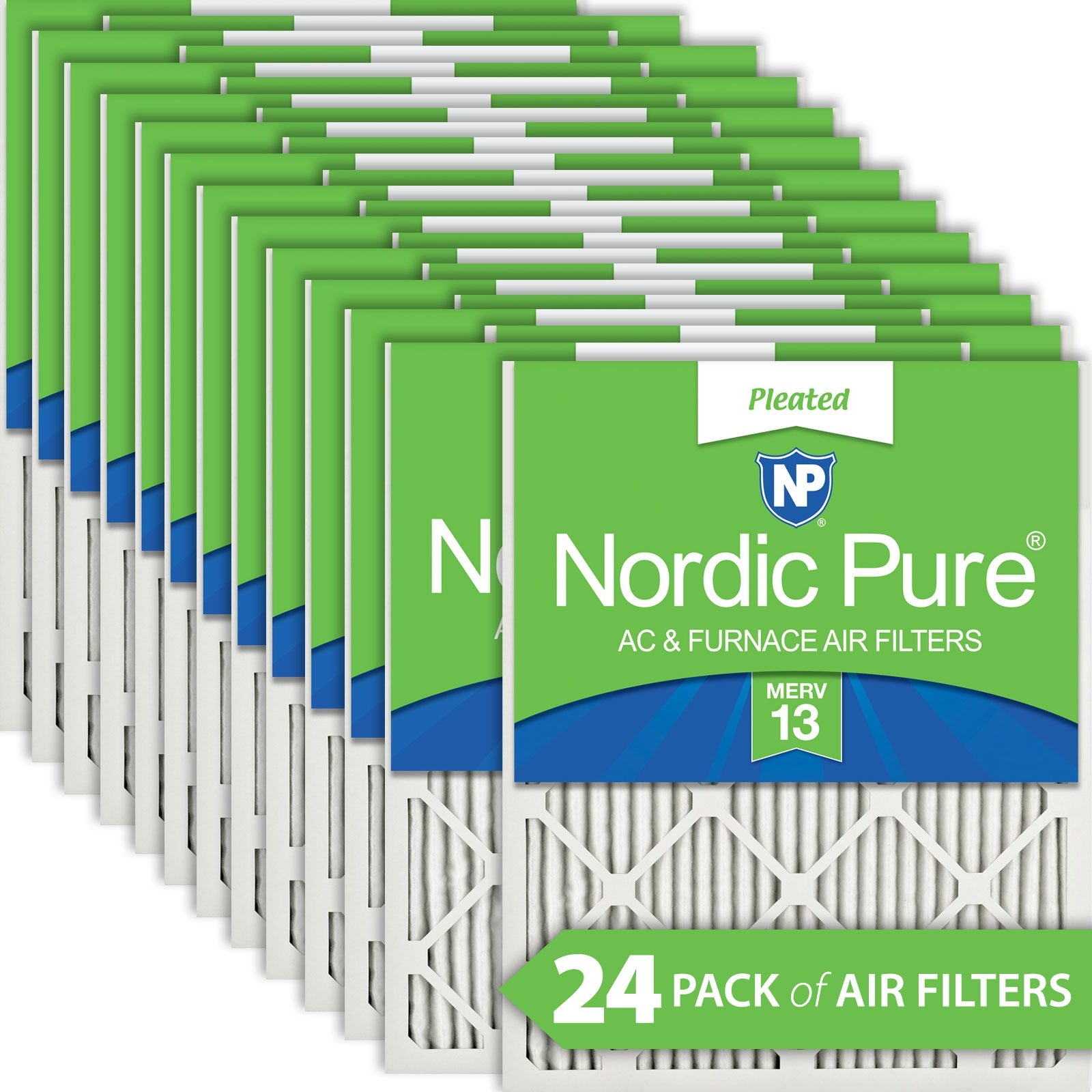 NORDIC PURE Nordic Pure 8x20x1M13-24 Merv 13 Air Filter 24 Pack