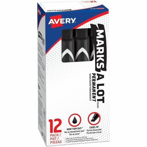 AVERY Avery AVE08888 Permanent Chisel Tip Marker Dozen 12