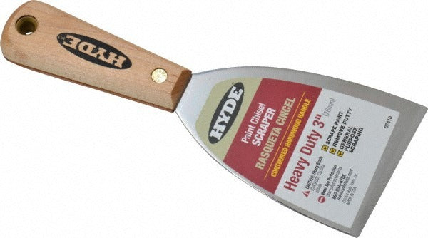 HYDE TOOLS Hyde Tools 07410 Stiff Carbon Steel Chisel Scraper 3 Inch