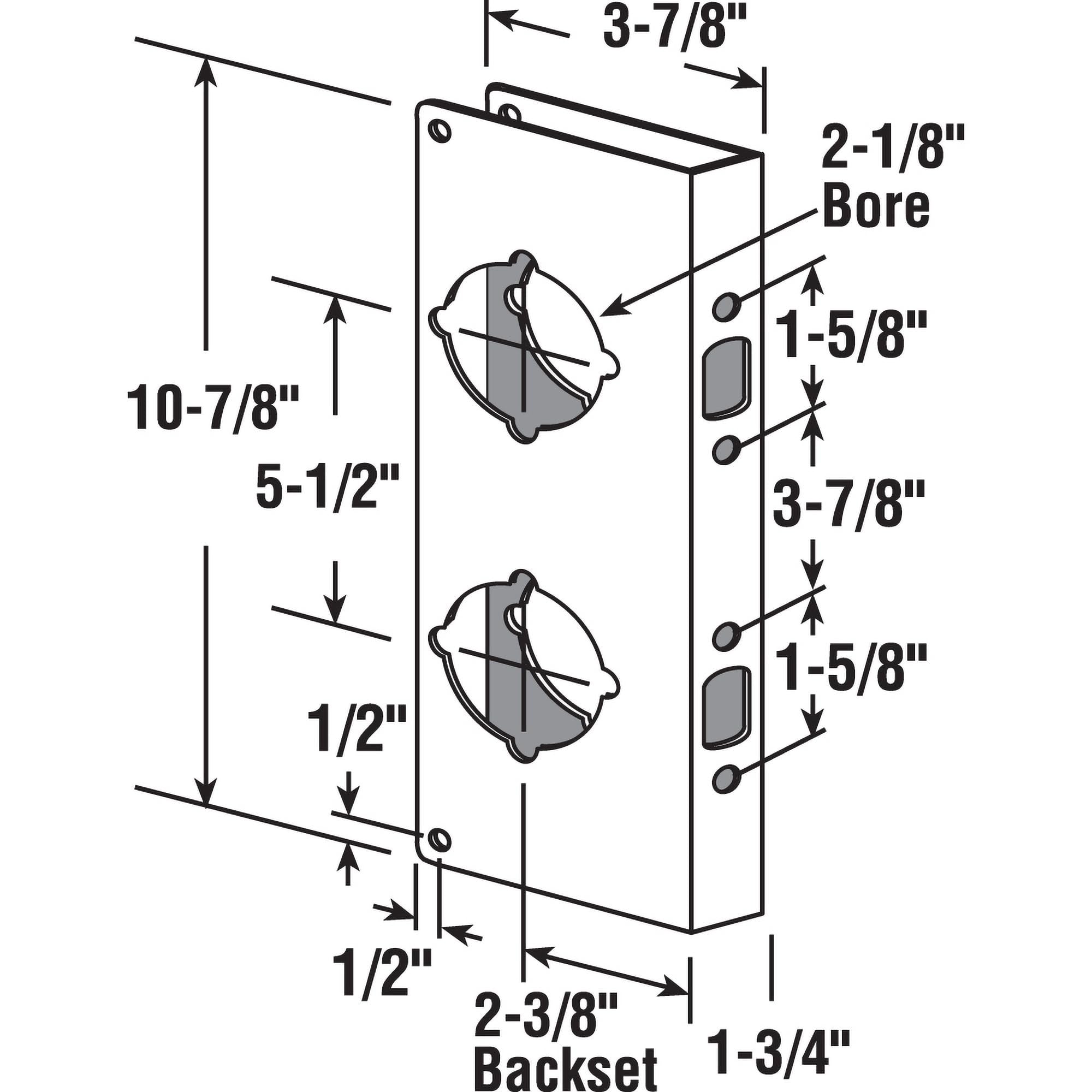 PRIME-LINE Prime-line U 9537 Lock and Door Reinforcer Solid Brass