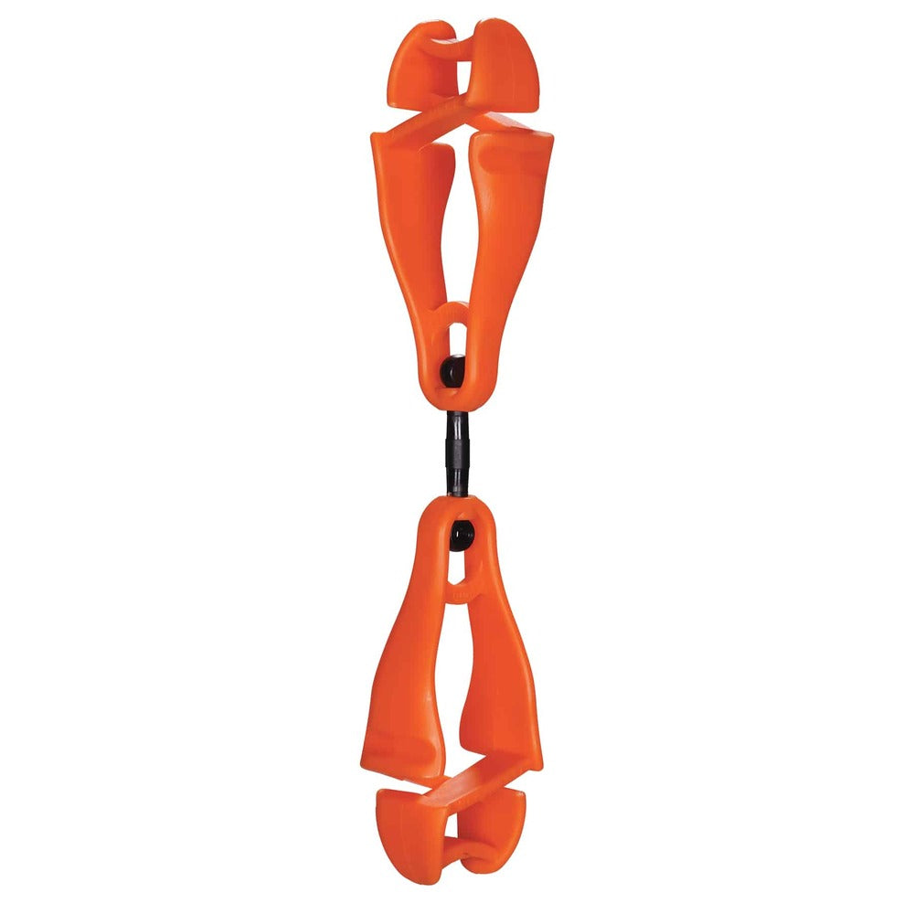 Ergodyne 19418 Squids 3420 Swiveling Glove Clip Holder, Dual Clips, Orange - Pkg Qty 6