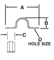 Steel Electric Products 2144S 1 Inch Zinc Plated Steel 2-Hole EMT Conduit Strap