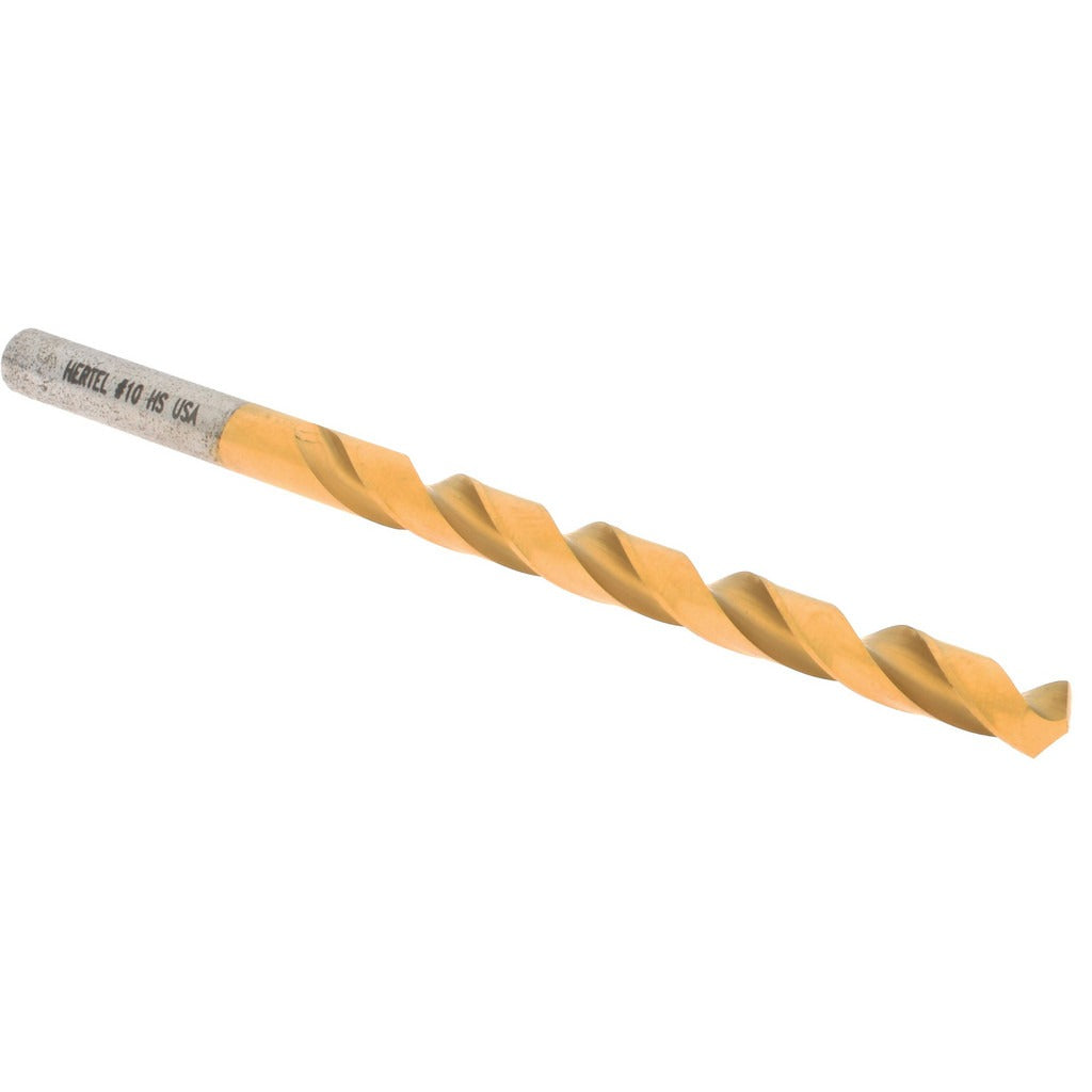 HERTEL Hertel 85707321 Jobber Drill Bit Wire 10 0.1935 in Hss Tin
