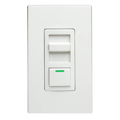 Leviton IPI10-1LZ IllumaTech 1000W Incandescent Slide Dimmer w/ LED Locator Light - White (Ivory & Light Almond change kits incl.)