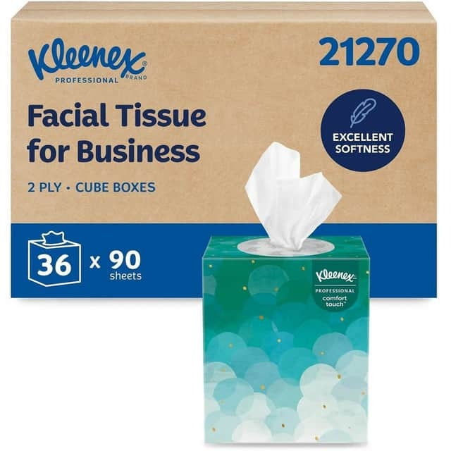 KIMBERLY-CLARK Kimberly-Clark KCC21270CT Kleenex Upright Box Facial Tissue (90 Sheets / 36 Per Carton) 21270CT